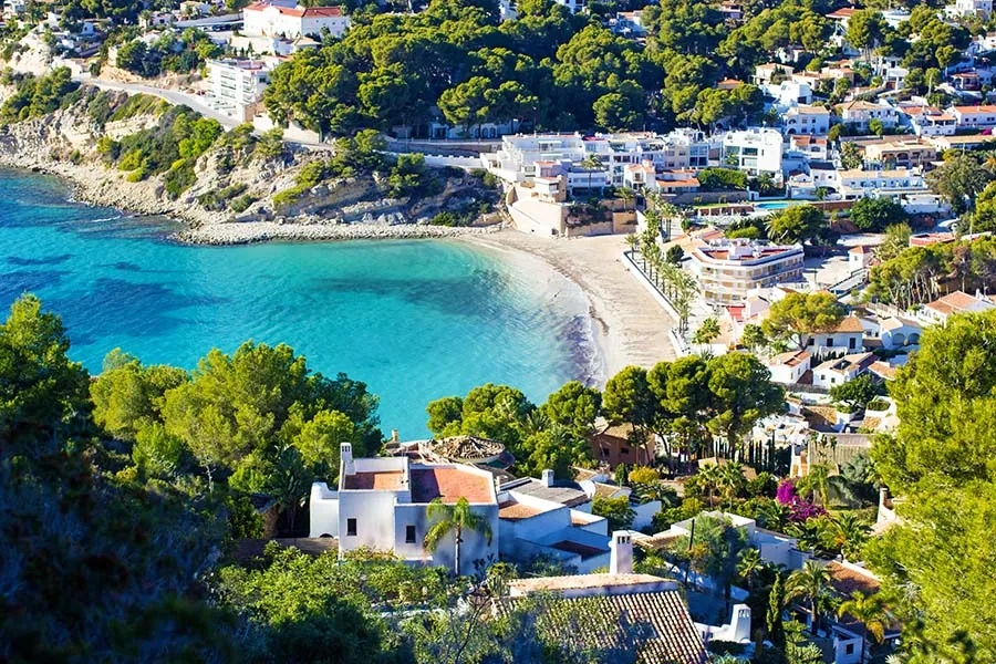 Moraira coastline and town